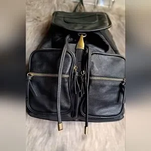 Steve Madden • Black Flap Vegan Faux Leather Pocket Drawstring Backpack Bag Chic Steve Madden | Bags | Steve Madden Black Flap Vegan Faux  main image 4